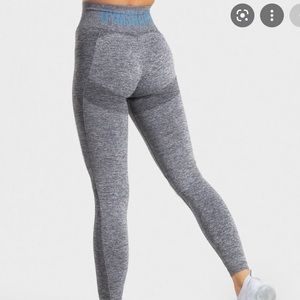 Gymshark Flex High Waisted Leggings - Charcoal Marl/Teal